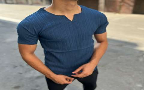خرید و قیمت تیشرت مردانه یقه کوبایی + فروش عمده