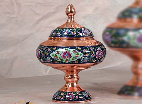 تصویر 1 از خرید شکلات خوری میناکاری مسی + قیمت فروش استثنایی