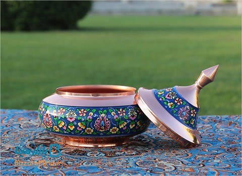 تصویر 2 از خرید شکلات خوری میناکاری مسی + قیمت فروش استثنایی
