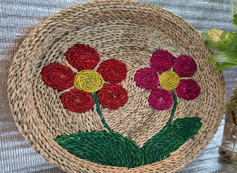 تصویر 4 از قیمت سینی حصیری گلدار + خرید باور نکردنی