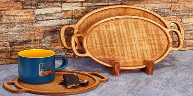 تصویر 5 از قیمت خرید سینی چوبی گرد + فروش ویژه