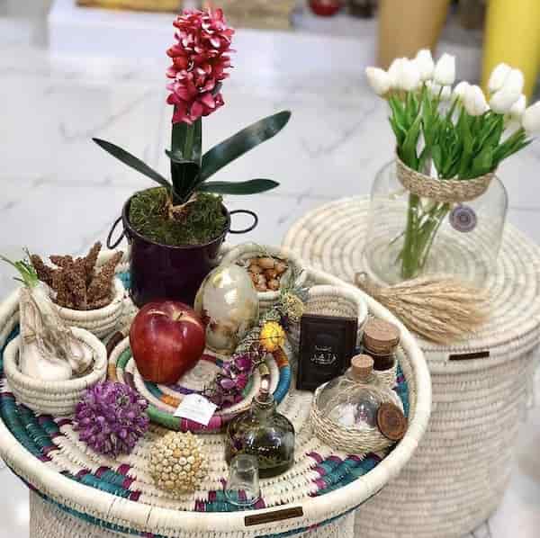 تصویر 1 از قیمت هفت سین در سبد حصیری + خرید باور نکردنی
