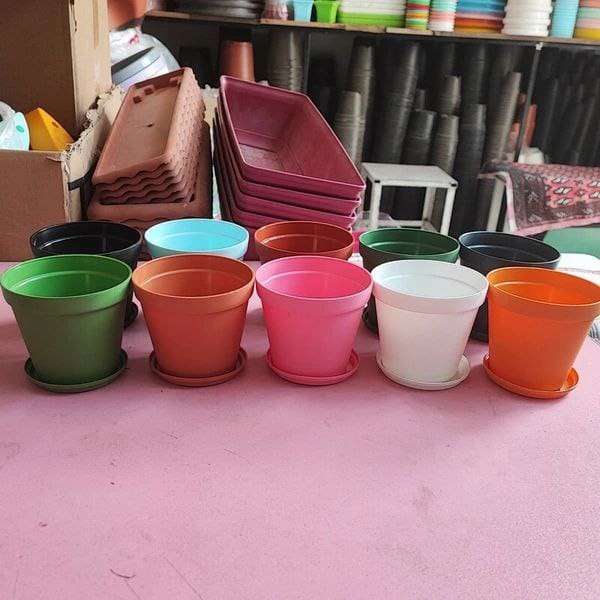 تصویر 4 از خرید گلدان پلاستیکی رنگی بزرگ + قیمت فروش استثنایی