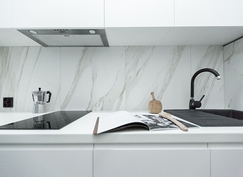 تصویر 3 از قیمت سنگ بین کابینت سفید با فروش عمده