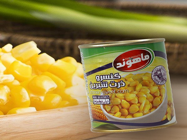 کنسرو ذرت ماهوند مناسب خوراک سبزیجات و غذاهای گیاهی خانگی
