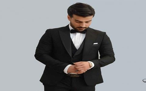 تصویر 1 از قیمت خرید کت و شلوار مردانه مشکی مجلسی + فروش ویژه