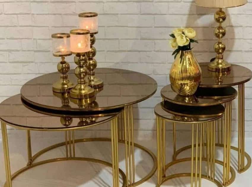 تصویر 5 از خرید میز جلو مبلی کلاسیک طلایی + قیمت فروش استثنایی