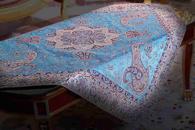 تصویر 5 از فروش رومیزی ترمه آبی فیروزه ای + قیمت خرید به صرفه