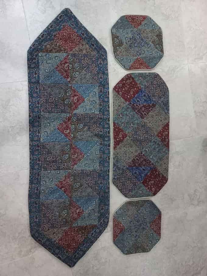 تصویر 1 از قیمت خرید رومیزی ترمه چهار تکه + فروش ویژه