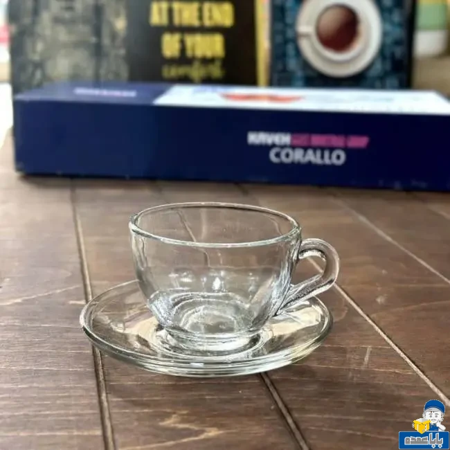 فنجان بلور گرد شفاف و مدرج مناسب استفاده در آشپزخانه