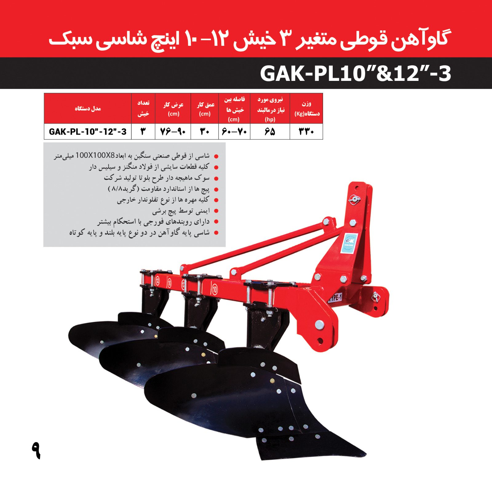 تصویر 1 از خرید گاوآهن سه خیش کشاورزی