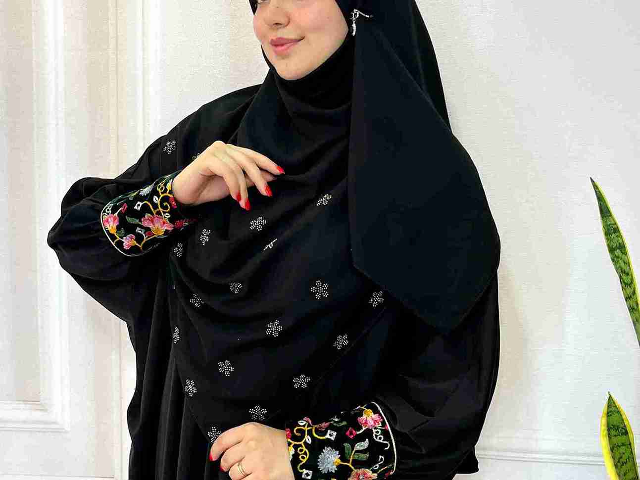 تصویر 4 از خرید روسری کرپ حریر نگین دار + قیمت فروش استثنایی