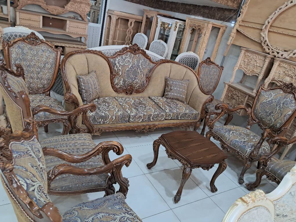 تصویر 3 از مبلمان دسته چوبی منبط کاری زیبا