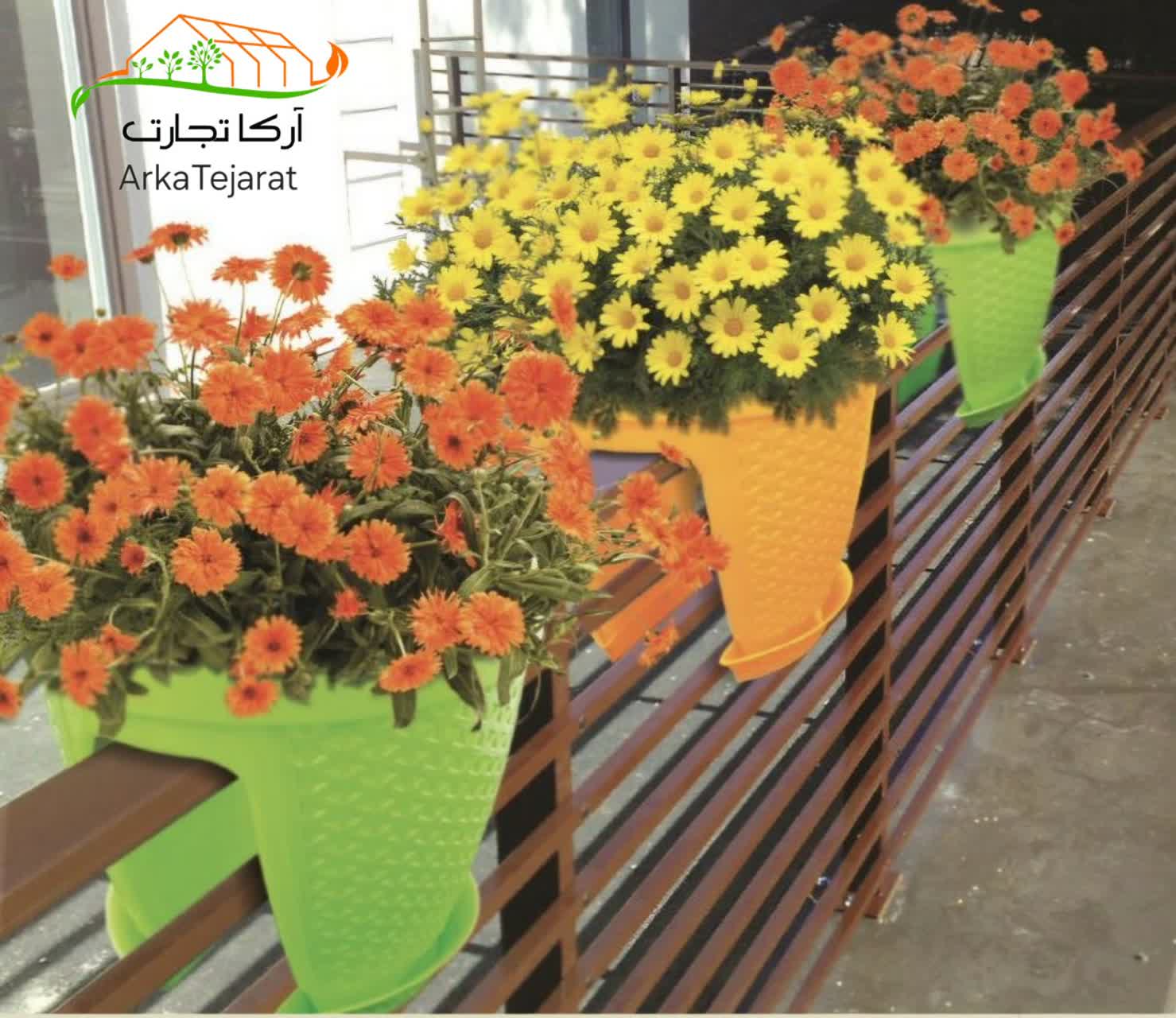 تصویر 5 از خرید عمده گلدان بالکنی بسته ۶ تایی + با بهترین قیمت
