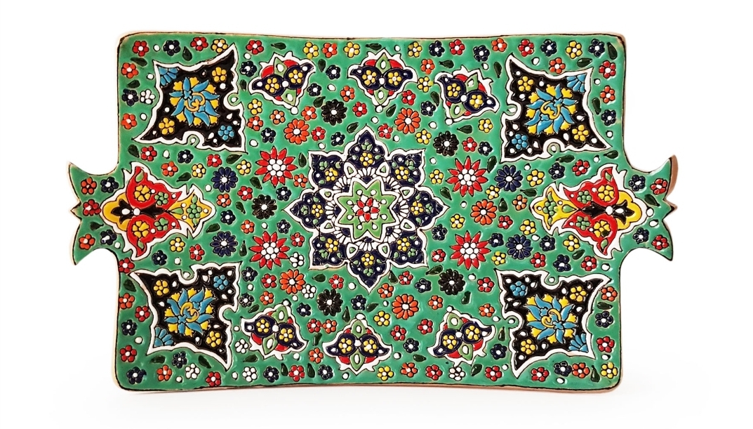 تصویر 1 از بشقاب سفالی میناکاری خرید