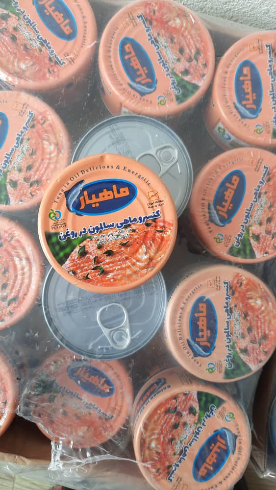 تصویر 1 از کنسرو تن ماهی سالمون ماهیار + خرید عمده