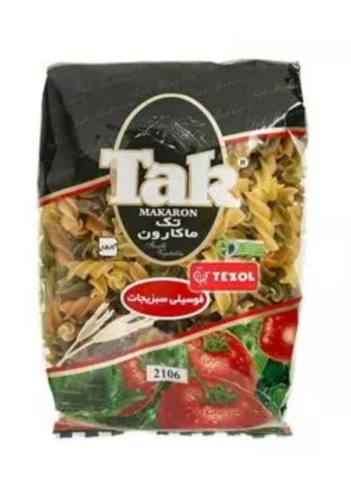 ماکارونی فرمی فوسیلی سبزیجات 500 گرمی تک‌ ماکارون