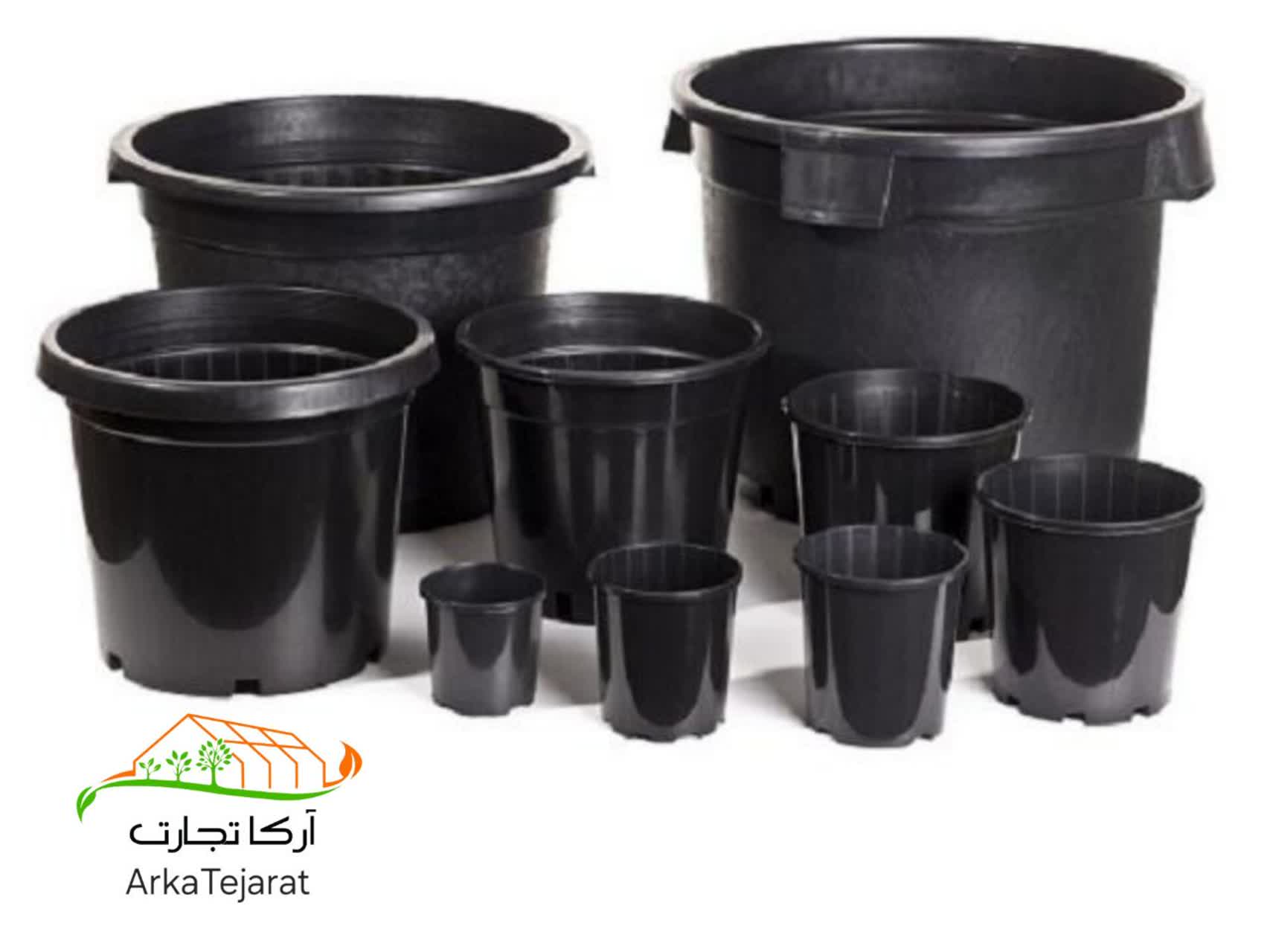 تصویر 2 از فروش عمده انواع گلدان پلاستیکی مشکی و رنگی با نازل ترین قیمت