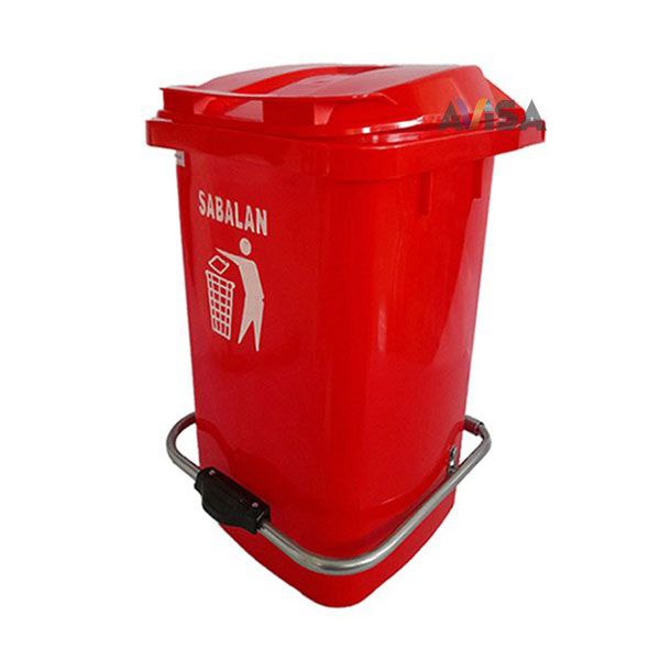 قیمت عمده سطل زباله پلاستیکی چرخدار 80 لیتری سبلان