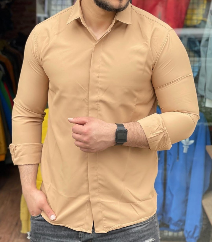 تصویر 2 از فروش عمده پیراهن مردانه ساتن کلاسیک با کیفیت بالا و رنگبندی کامل.