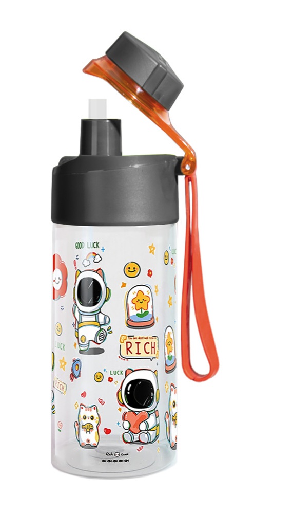 تصویر 5 از قیمت بطری نشکن انرژی کارتونی نی دار (PC) گنجایش 430 میلی لیتر + خرید عمده