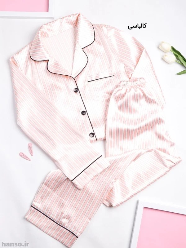 تصویر 3 از لباس خواب ساتن زنانه ست بلوز و شلوار اما EMA