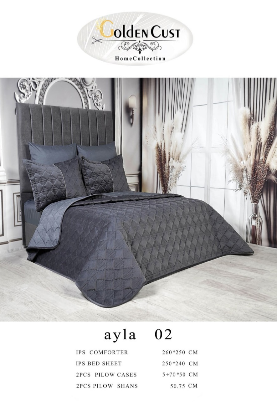 تصویر 2 از روتختی مخمل پنبه دوزی مدل ayla تک نفره
