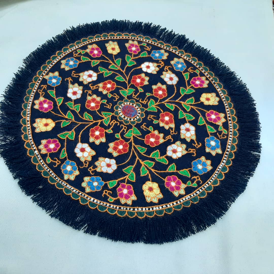 تصویر 1 از فروش پته سنتی کرمان رومیزی سرمه ای گرد