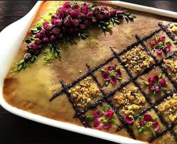 انواع رنگینک خرمایی تزیین شده با کنجد و قیمت مناسب