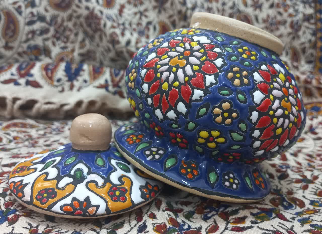 تصویر 5 از قیمت فروش قندان مدل دیگچه ای مینا کاری