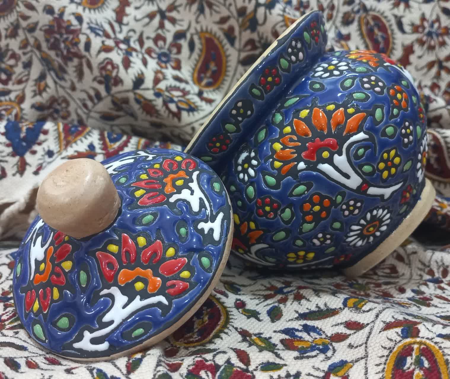تصویر 3 از قیمت فروش قندان مدل دیگچه ای مینا کاری