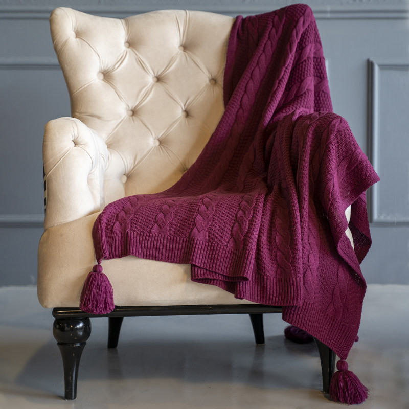 تصویر 2 از قیمت خرید شال کنار مبل پتویی بافتنی + فروش استثنایی