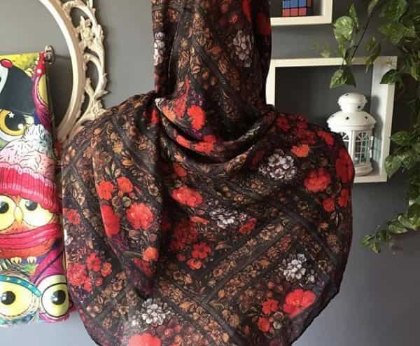تصویر 5 از قیمت خرید روسری قواره بزرگ مجلسی + فروش ویژه