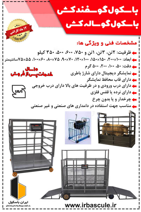 خرید باسکول دام‌کش ۲۲۰۰ کیلویی مخصوص گاوهای پرواری