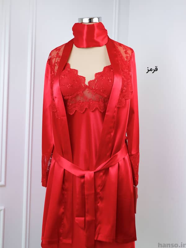 تصویر 3 از خرید لباس خواب ساتن زنانه سه تکه اما EMA