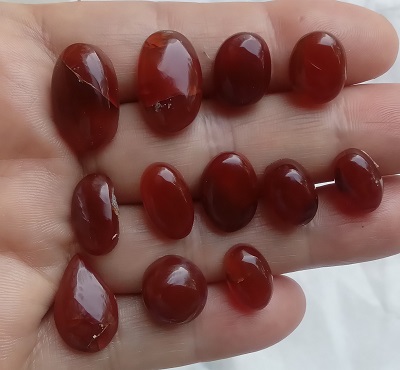 تصویر 1 از نگین عقیق قرمز طبیعی فروش ویژه