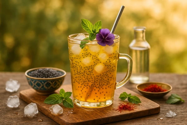 تصویر 3 از بهترین شربت زعفران با تخم شربتی + قیمت خرید عالی