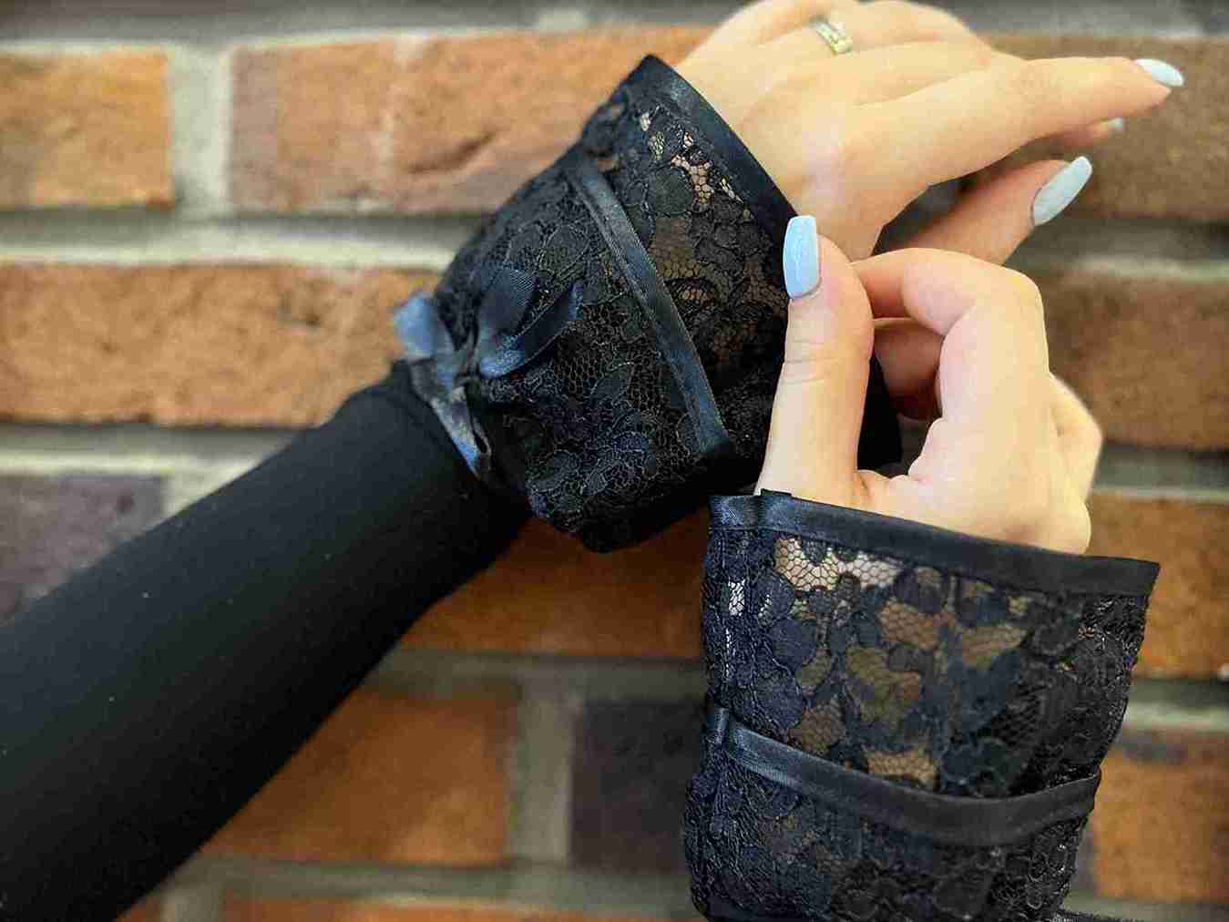 تصویر 2 از خرید و فروش ساق دست مشکی توری + قیمت فروش عمده