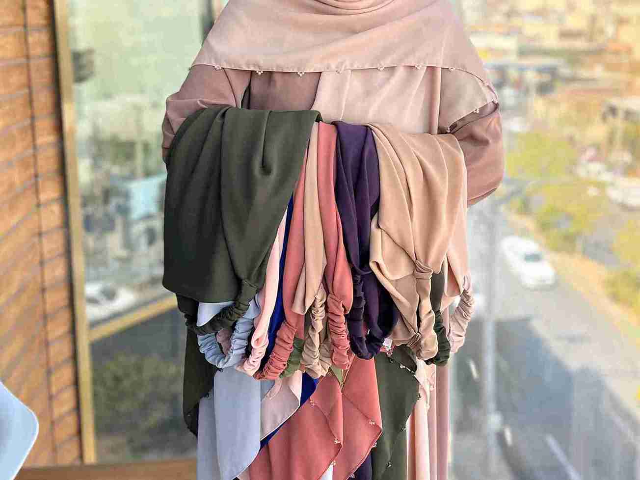 تصویر 4 از فروش عمده روسری کش دار نارا + قیمت صادراتی