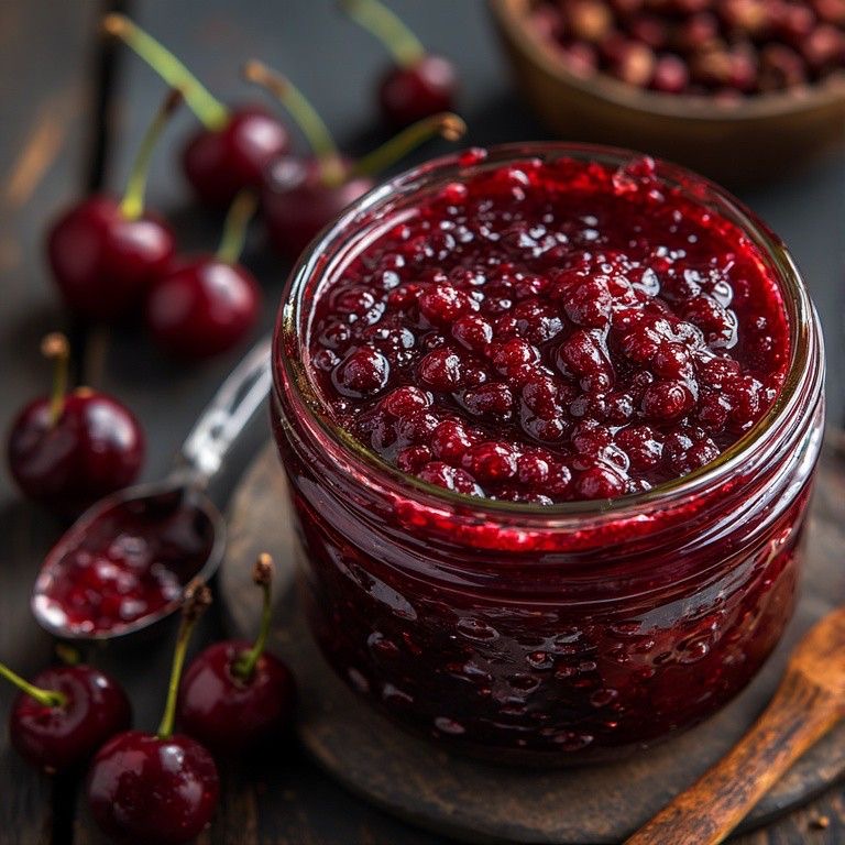 تصویر 2 از خرید مربا گیلاس + قیمت فروش استثنایی (شیشه۶۰۰گرمی)