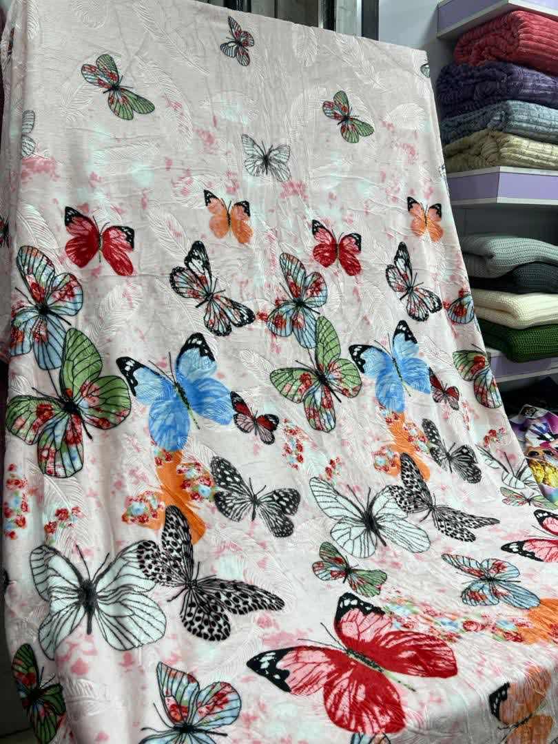 تصویر 4 از خرید اینترنتی پتو ژله ای دو نفره لیزری طرح پر + فروش ویژه