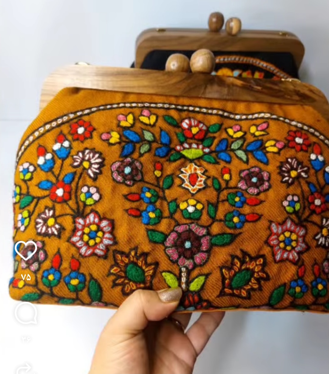 تصویر 2 از کیف سوزن دوزی و چرمی