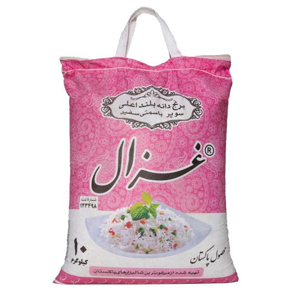قیمت برنج دانه بلند سوپر باسماتی سفید پاکستانی غزال