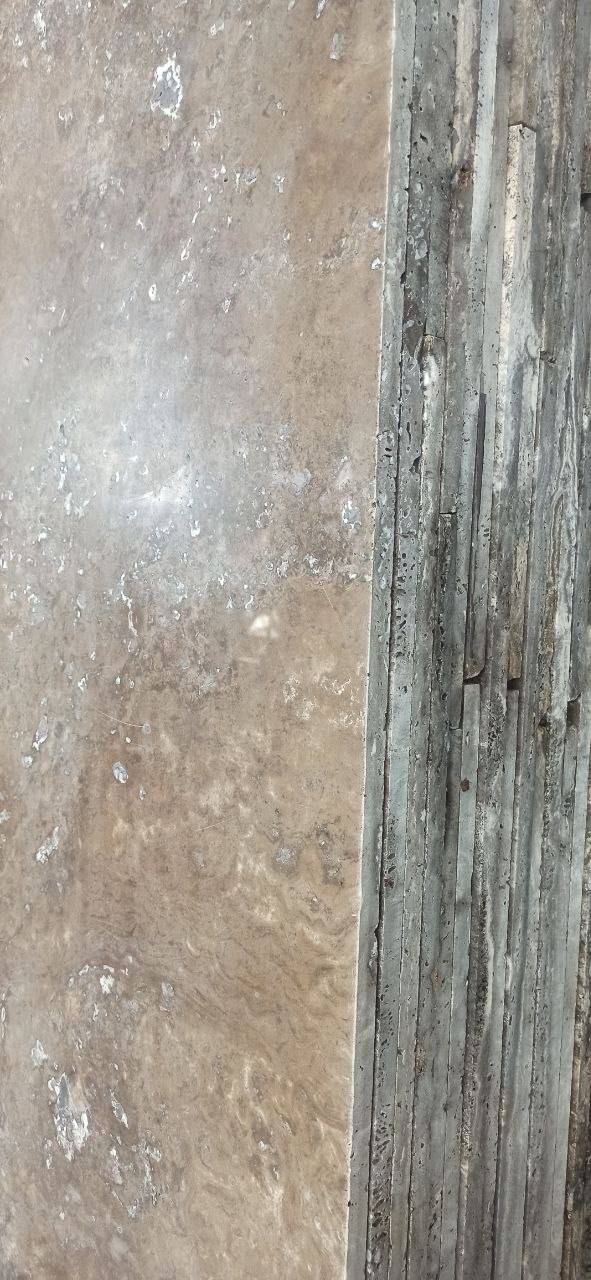 تصویر 6 از سنگ تراورتن سیلور ۴۰ طولی تم رنگی سیلور خرمایی