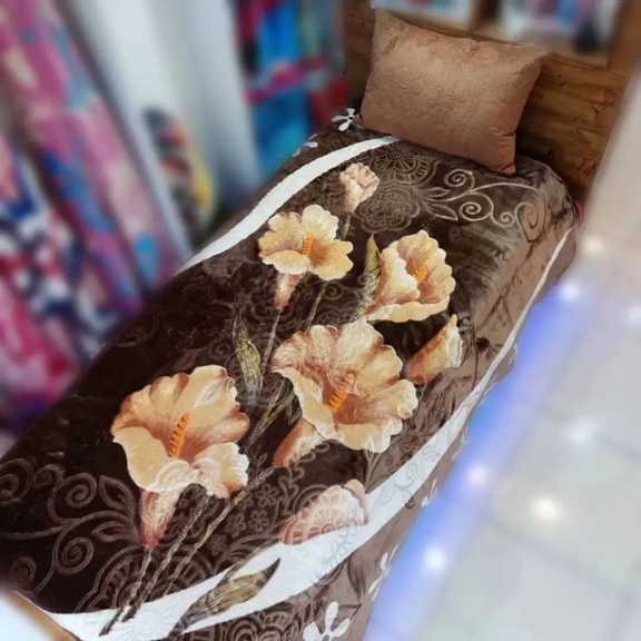 تصویر 3 از پخش عمده پتو یک نفره گلدار زمرد + بهترین قیمت