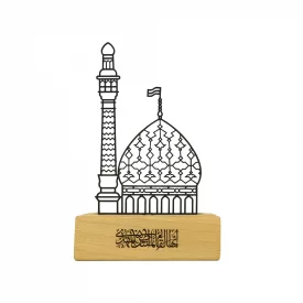 تصویر 4 از فروش استند رومیزی حرم ائمه اطهار علیه السلام ترکیبی از فلز و چوب