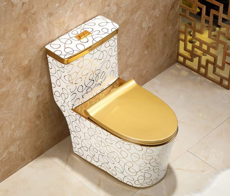خرید و فروش توالت فرنگی سفید طلایی با شرایط فوق العاده