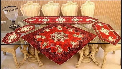تصویر 1 از خرید و قیمت رو میزی ترمه قرمز + فروش صادراتی