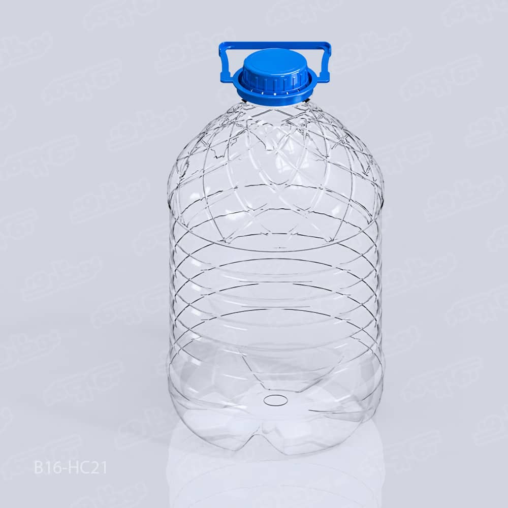 بطری 4 لیتری 60 گرم شفاف ب همراه درب و دستگیره