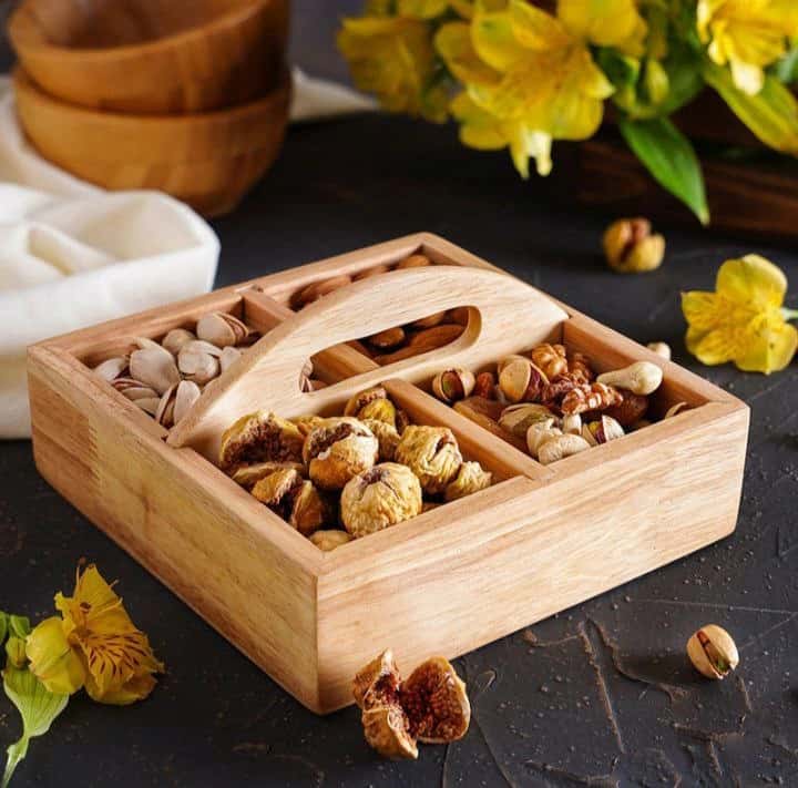 تصویر 2 از راهنما ی خرید آجیل‌ خوری چوبی دسته‌ دار + قیمت عالی